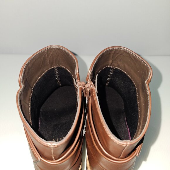 Naturalizer Madalynn Strap Ankle Boot Women 9 Brown Water Resistant Lug Sole NEW - Picture 10 of 14
